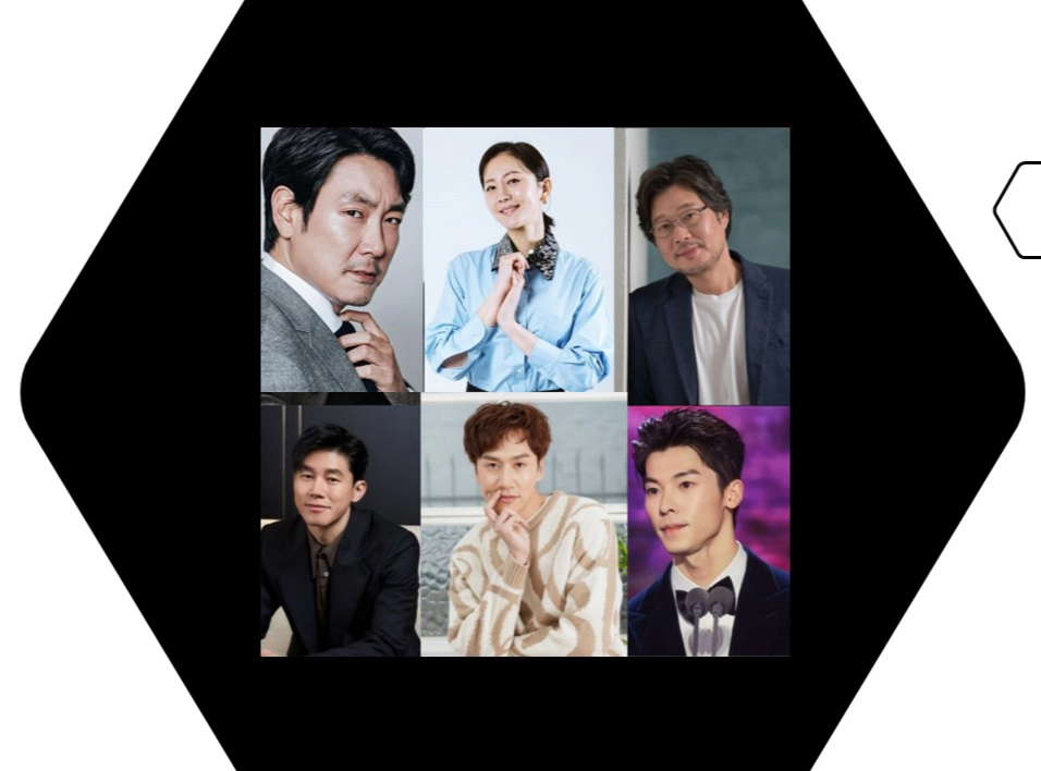 노웨이아웃 출연진-왼쪽위부터 시계방향으로 조진웅, 염정아, 유재명, 허광한, 이광수, 김무열(출처-각 사)