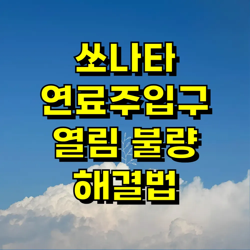 쏘나타 연료주입구 열림 불량 해결법