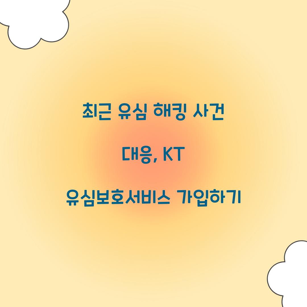 최근 유심 해킹 사건 대응: KT 유심보호서비스 즉시 가입 방법