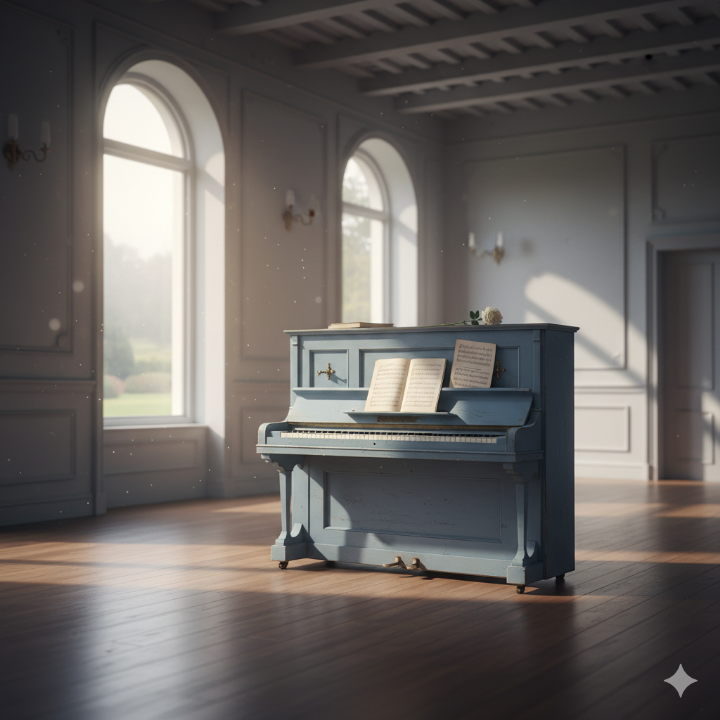 고독하지만 아름다운 피아노 이미지
