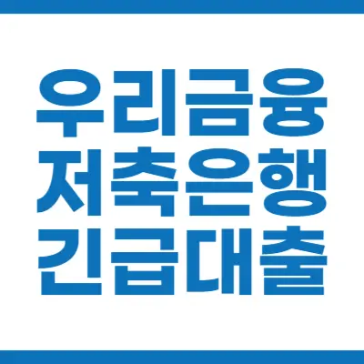 우리금융저축은행 긴급대출 썸네일