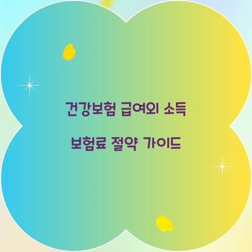 건강보험 급여외 소득 보험료