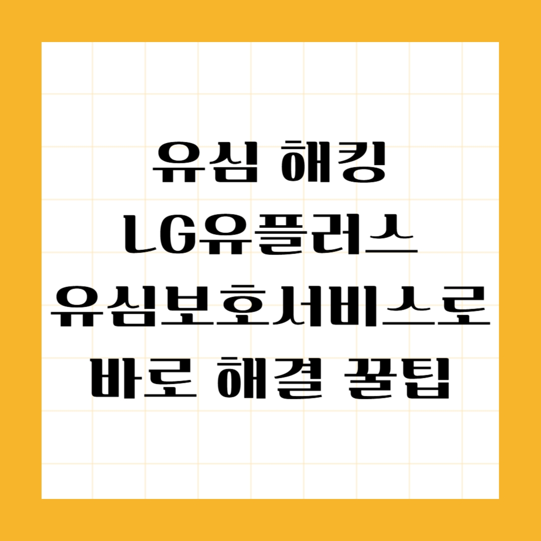 유심 해킹 방지, LG유플러스 유심보호서비스로 바로 해결!