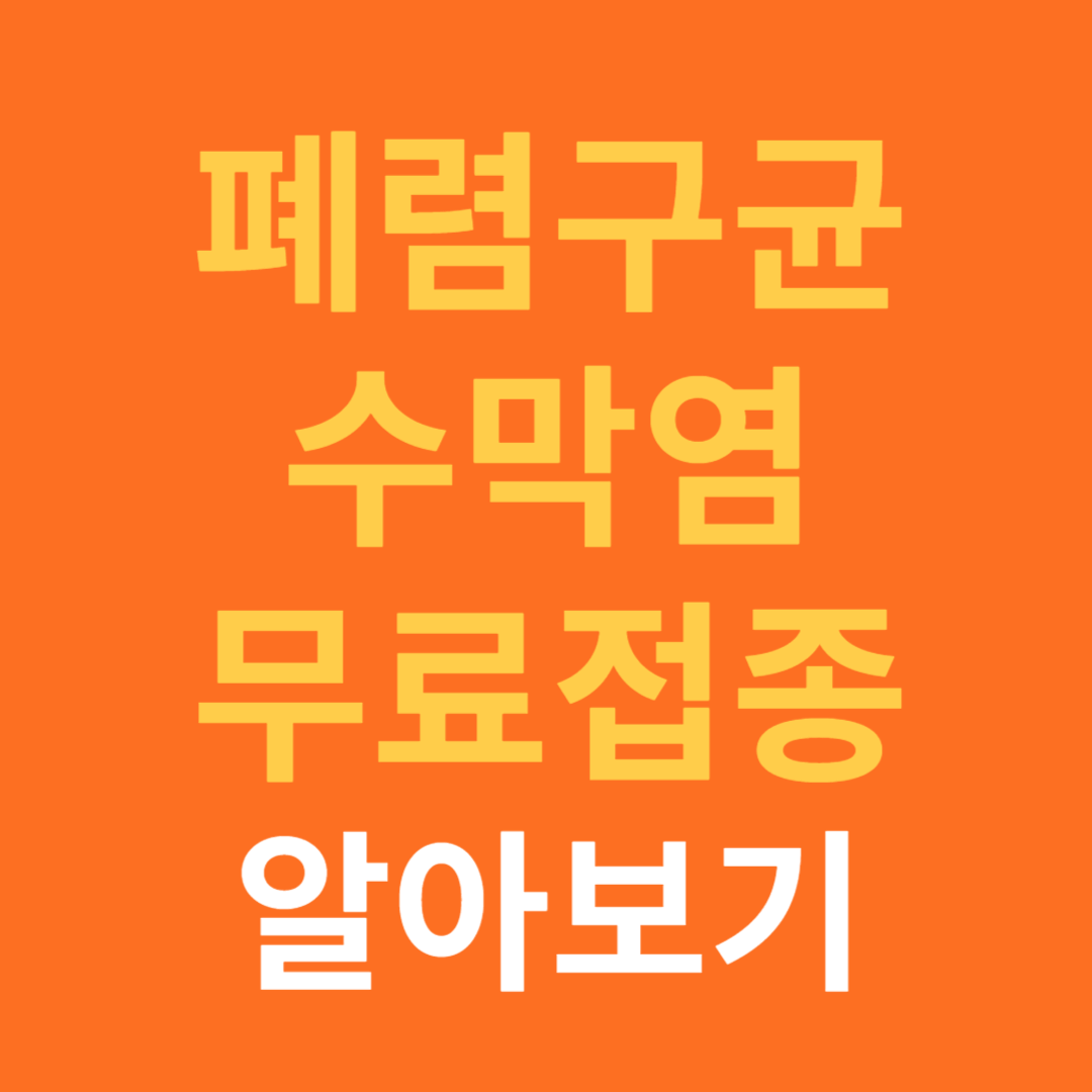 폐렴구균 수막염 무료 접종