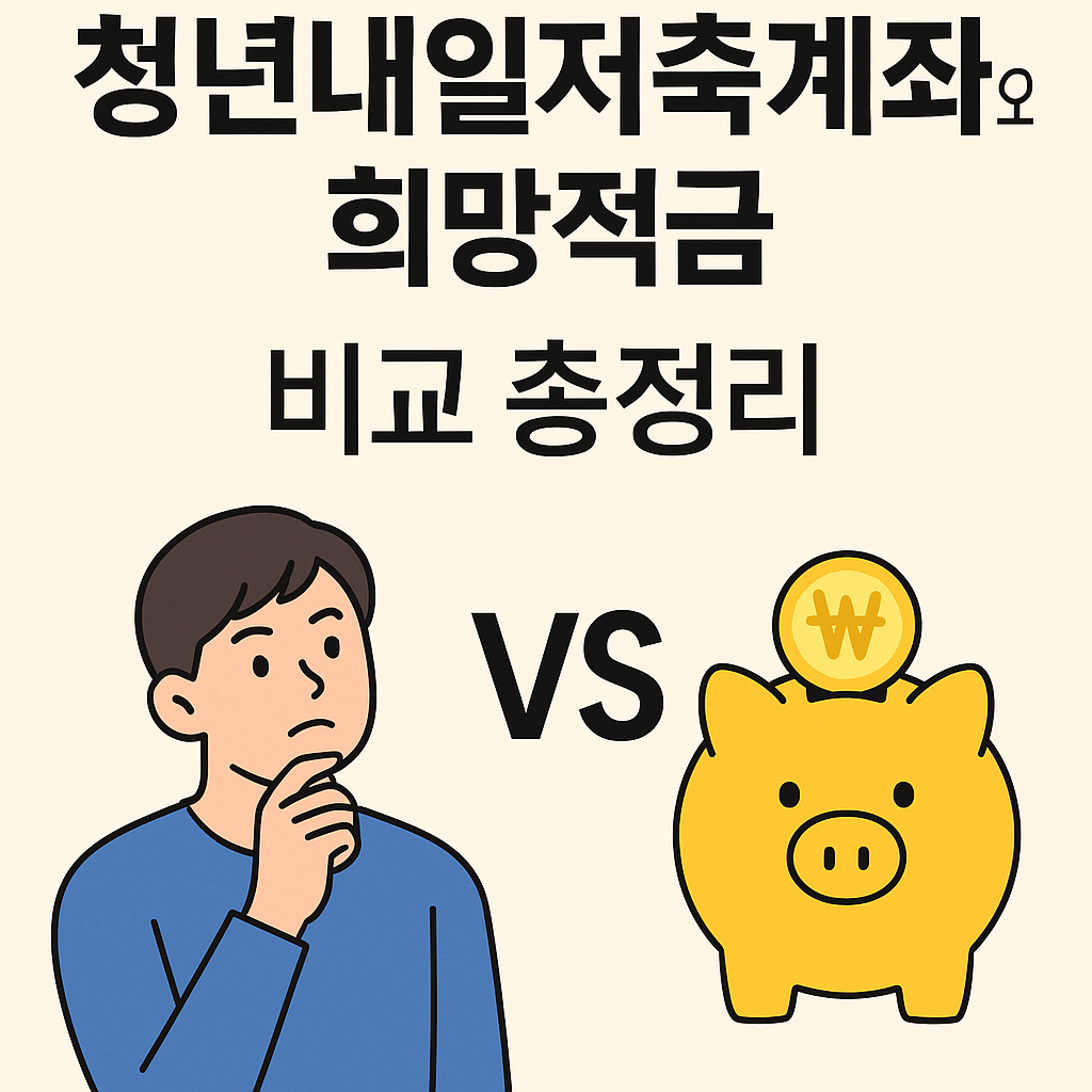 청년내일저축계좌와 희망적금 장단점 비교 요약 안내