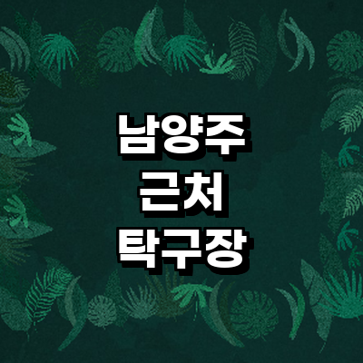 남양주시 탁구장