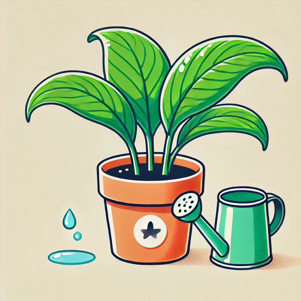 스파티필름 물주기 클립아트