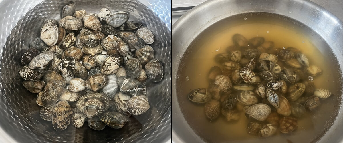 바지락해감후넣기