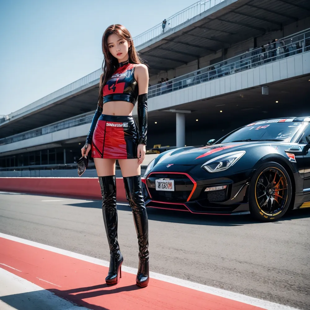 Stable diffusion AI Picture-Racing girl