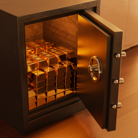 금고에 보관된 골드바