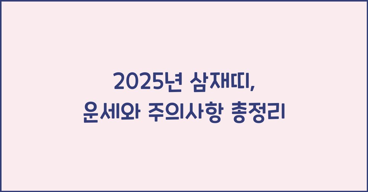 2025년 삼재띠