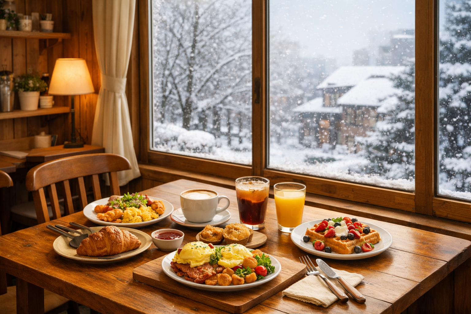 눈 오는 날 서울 브런치 카페