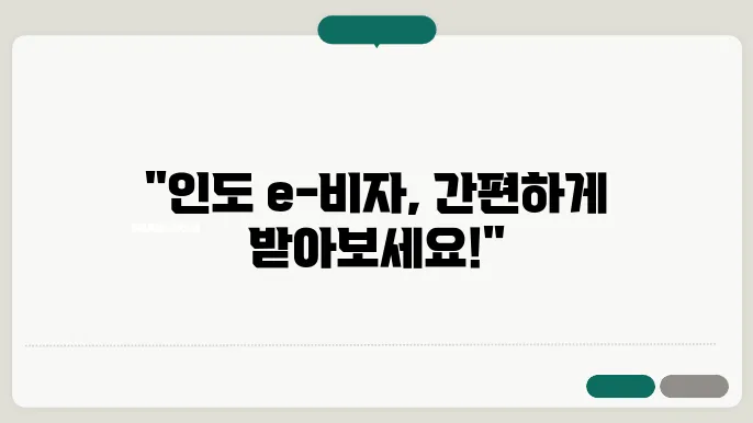 인도 e visa 신청