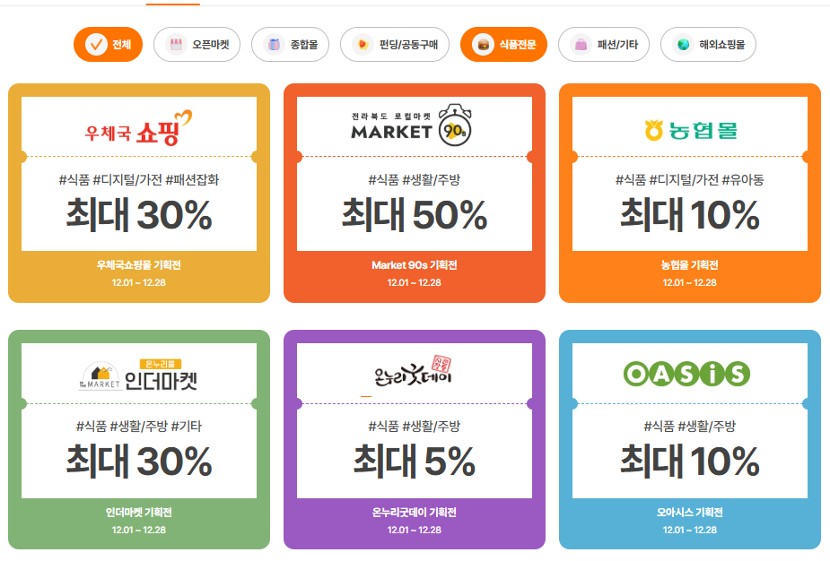 12월 동행축제 상생할인전 식품전문