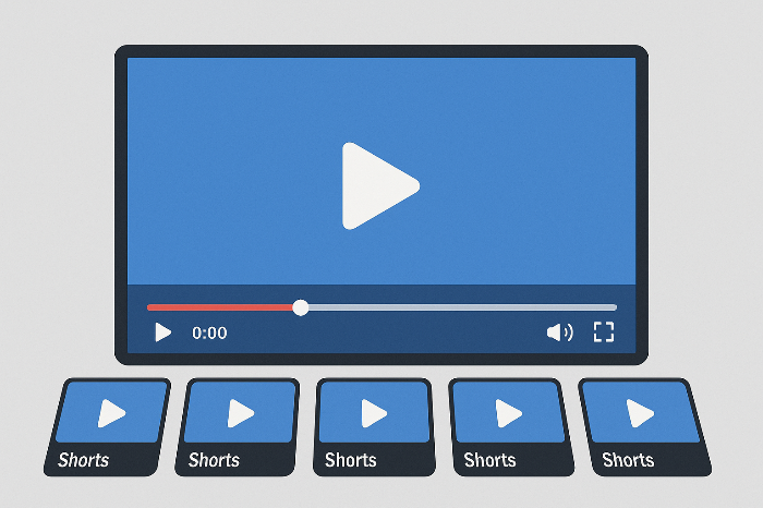 숏폼으로 시작해 중장편 영상으로 이동하는 구조를 나타낸 이미지