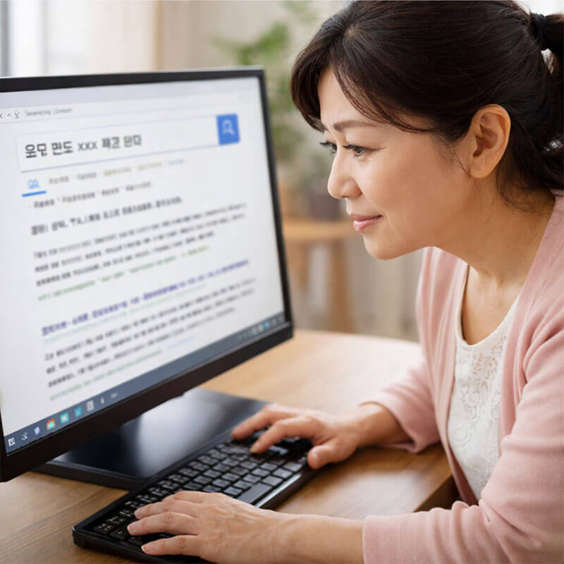 컴퓨터 문제를 직접 검색하며 해결 방법을 찾는 학습자