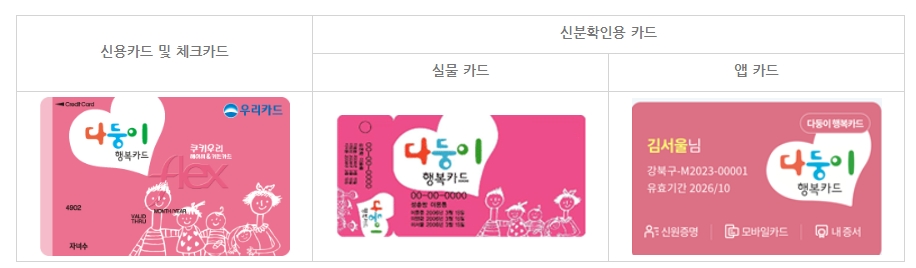 다둥이 행복 카드