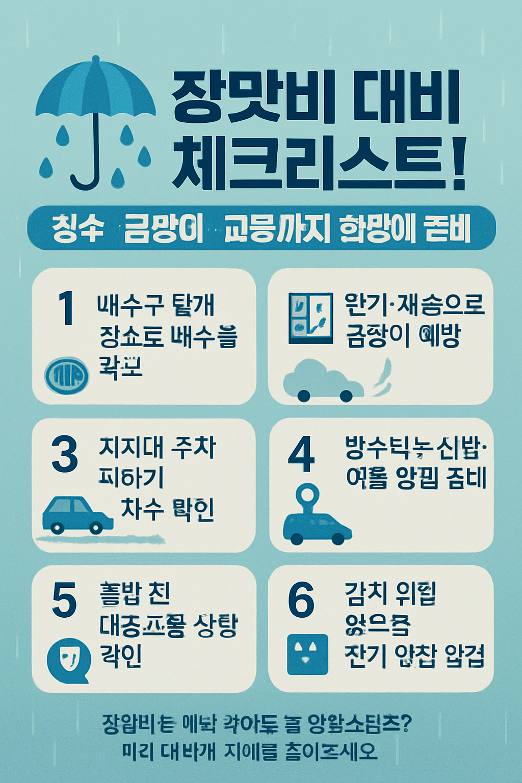 집이 배처럼 떠내려가기 전에! 장맛비 대비 체크리스트 꿀팁 모음