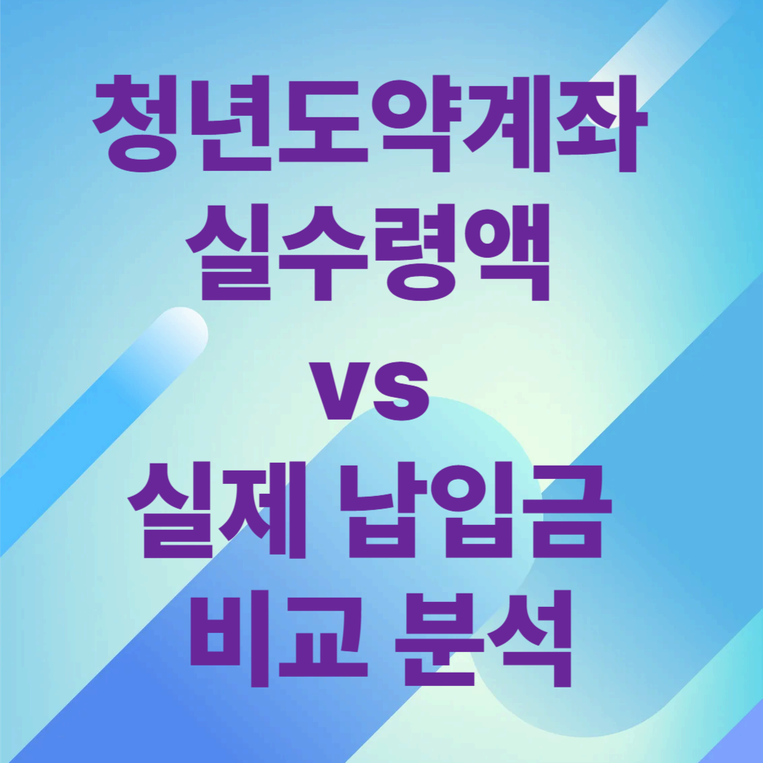 청년도약계좌 실수령액 vs 실제 납입금 비교 분석
