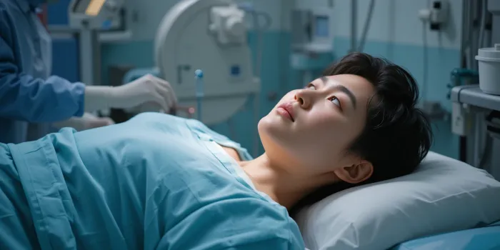 위내시경 준비 중인 환자
