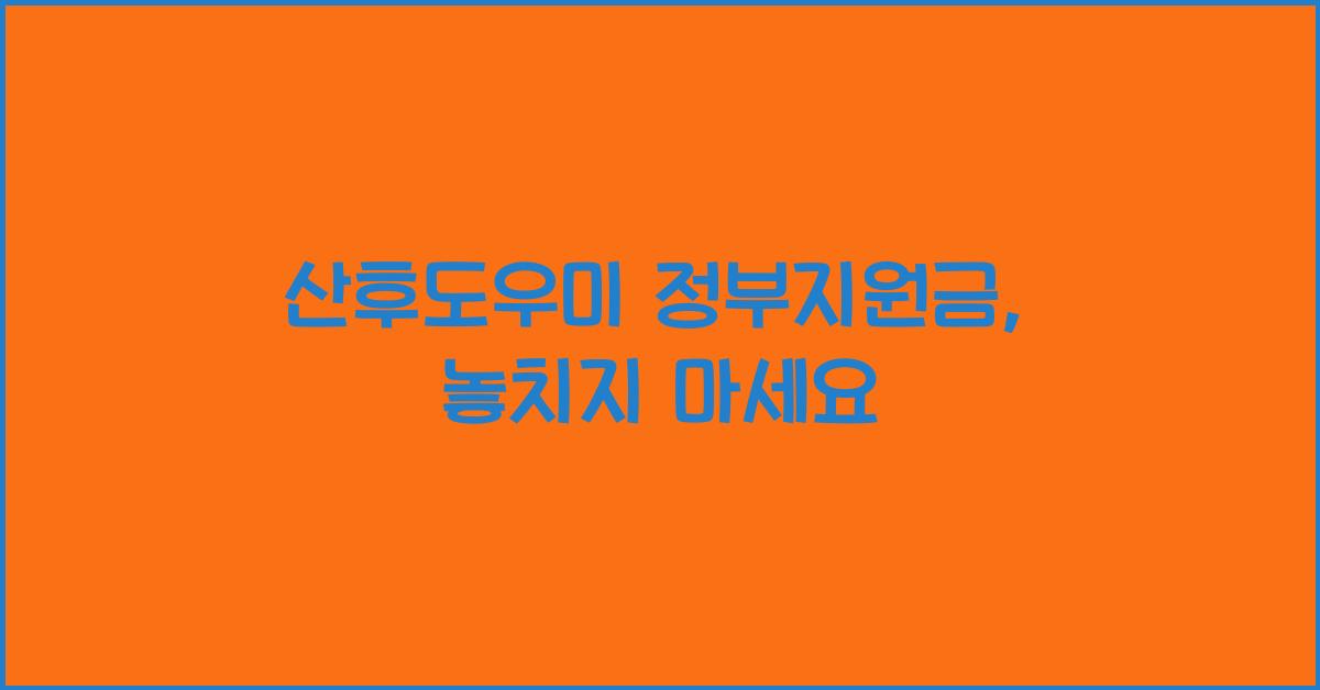 산후도우미 정부지원금