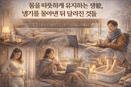 몸을 따듯하게 유지하는 모습