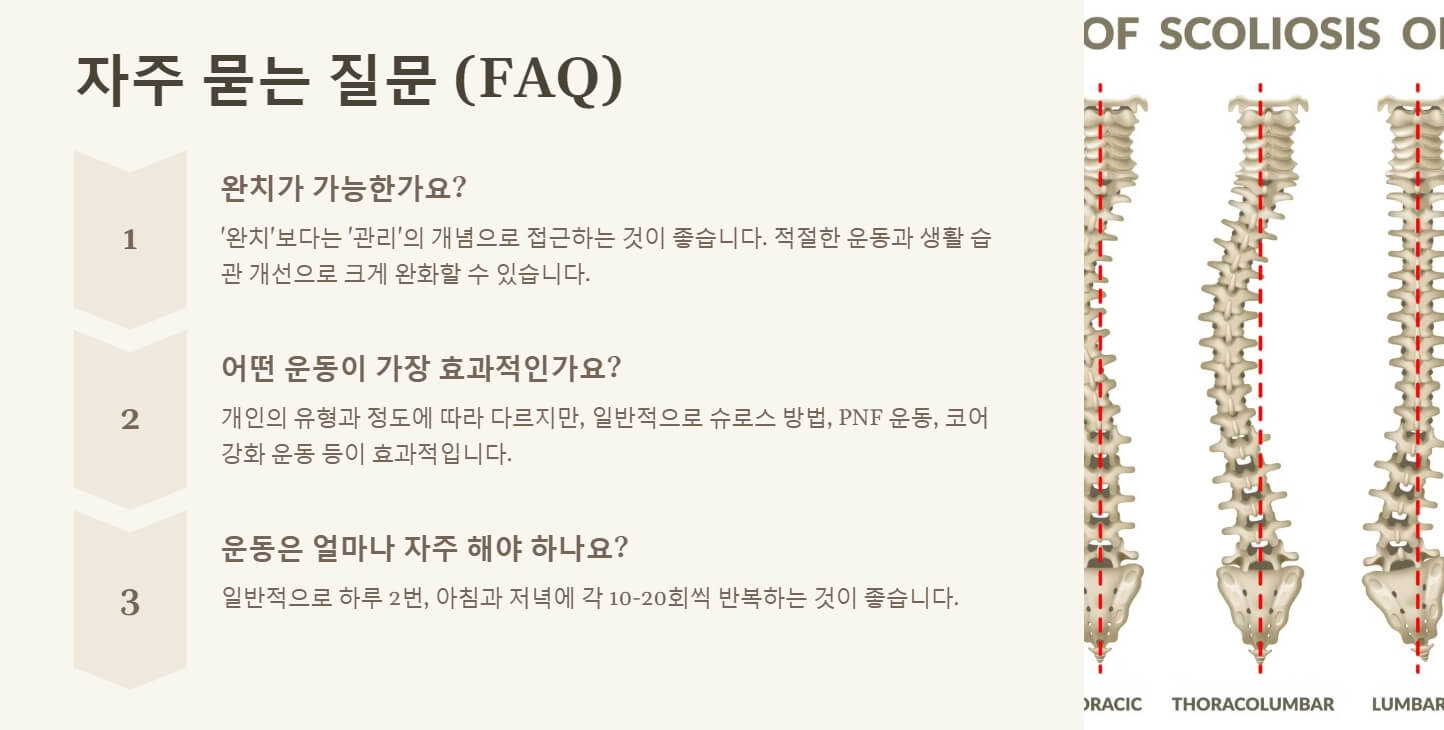 척추 측만증 교정운동