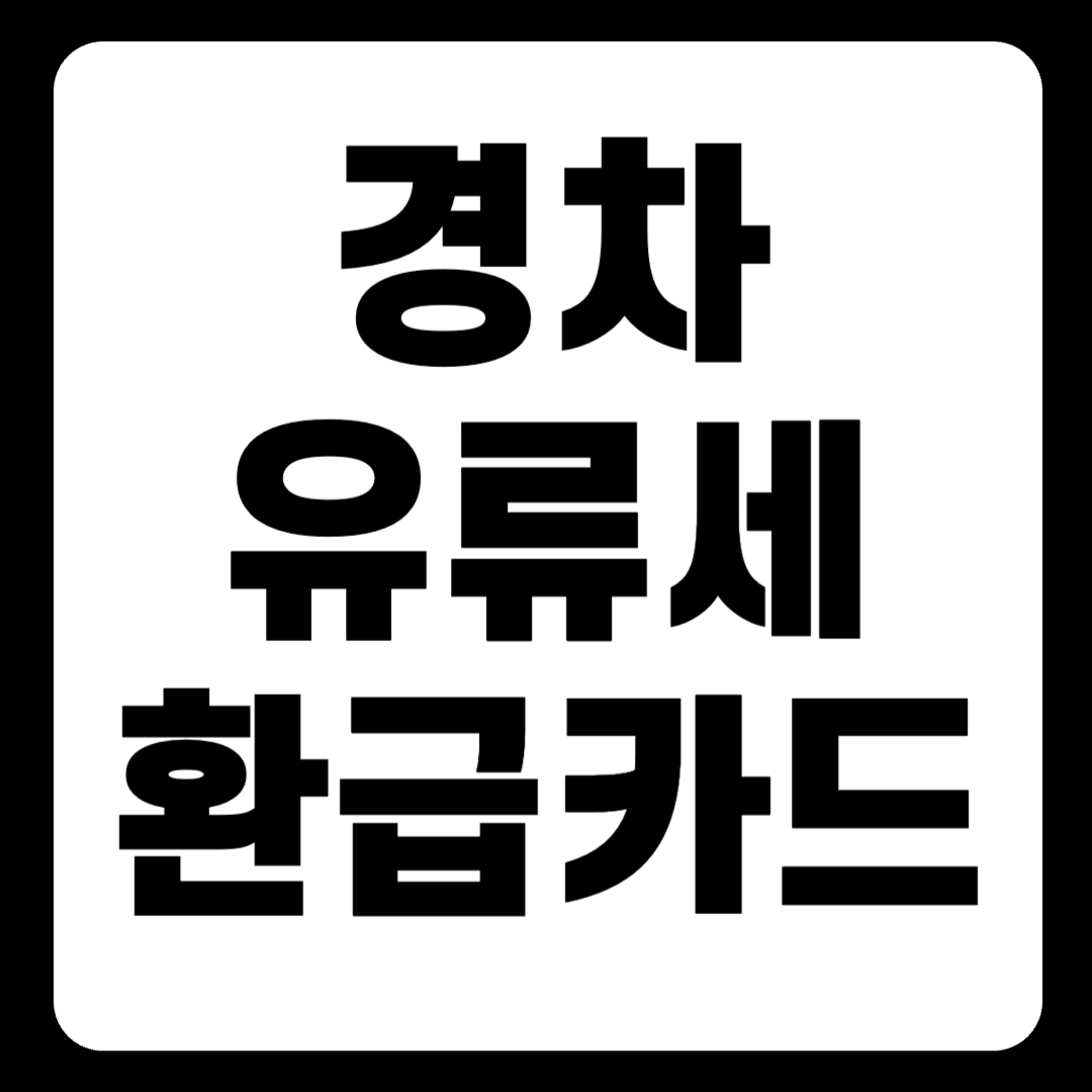 경차유류세환급카드 종류 한눈에 보기