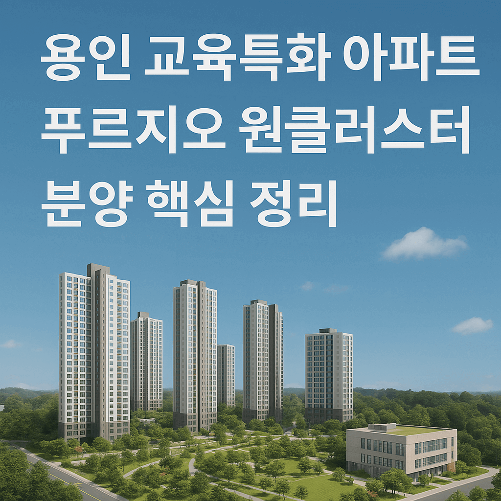 용인 교육특화 아파트 푸르지오 원클러스터 분양 정보