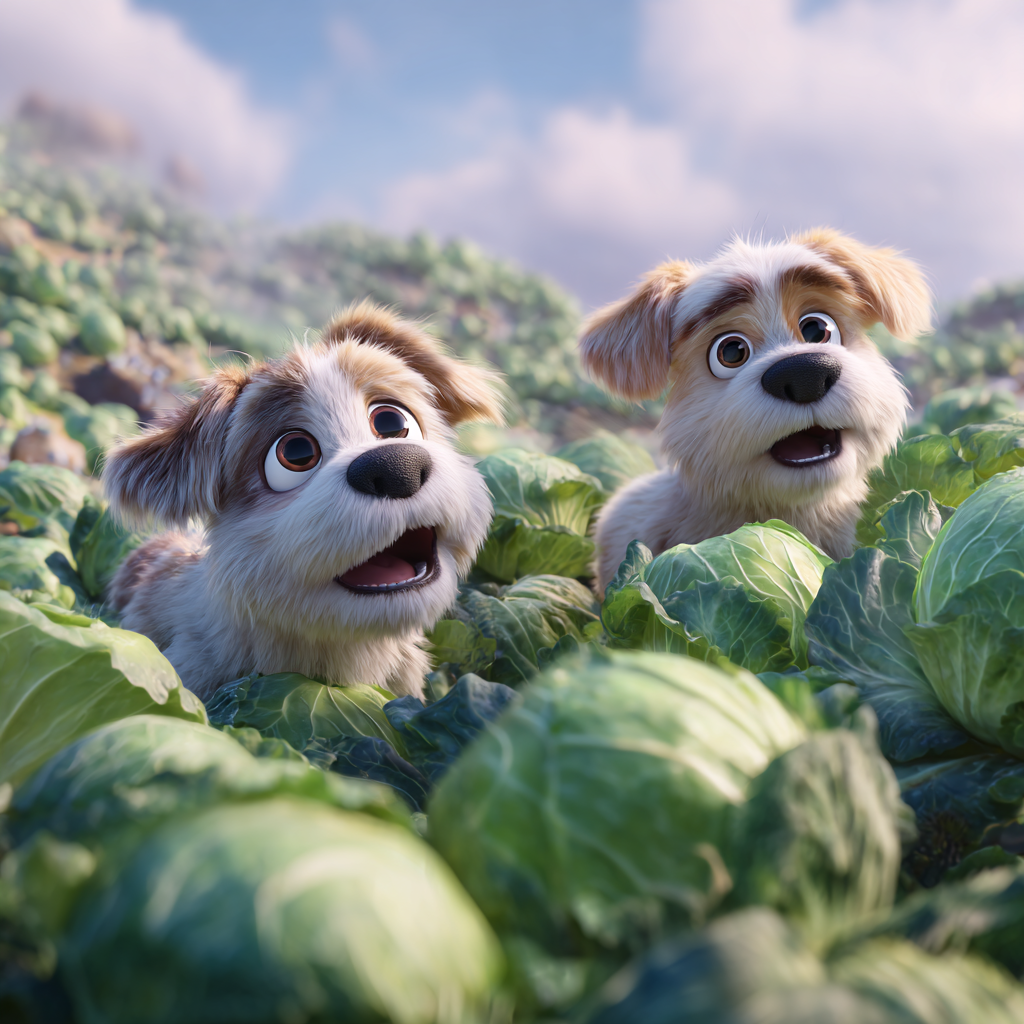 양배추밭의 강아지들, 픽사형 일러스트