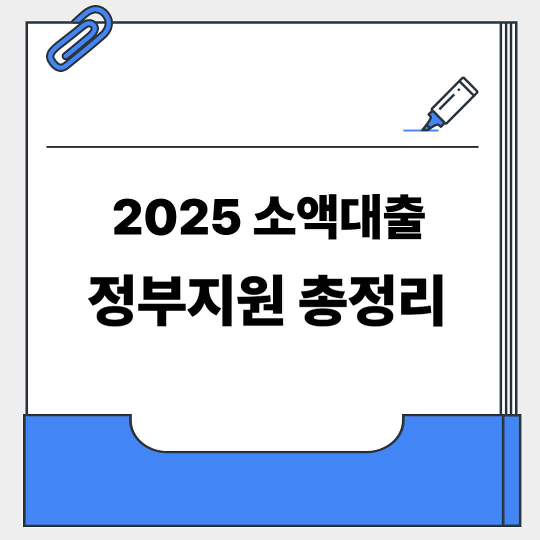 2025 소액대출 정부지원 총정리