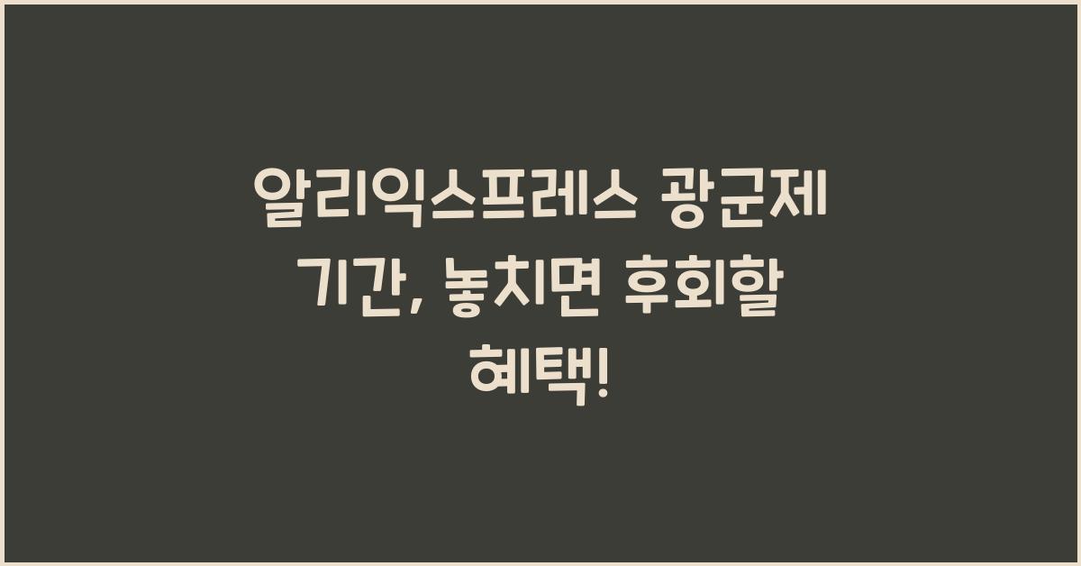 알리익스프레스 광군제 기간