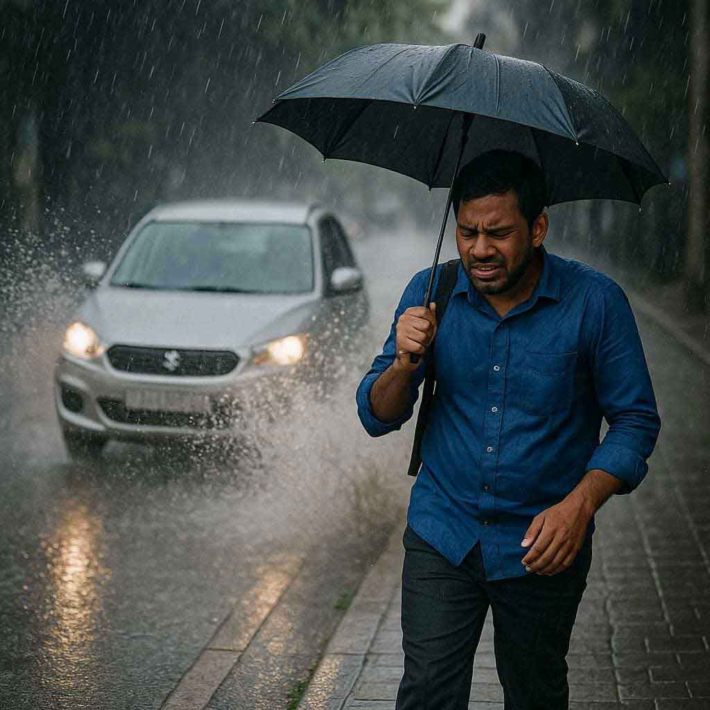 비 오는 날 차가 물 튀기고 갔을 때 신고 가능할까?