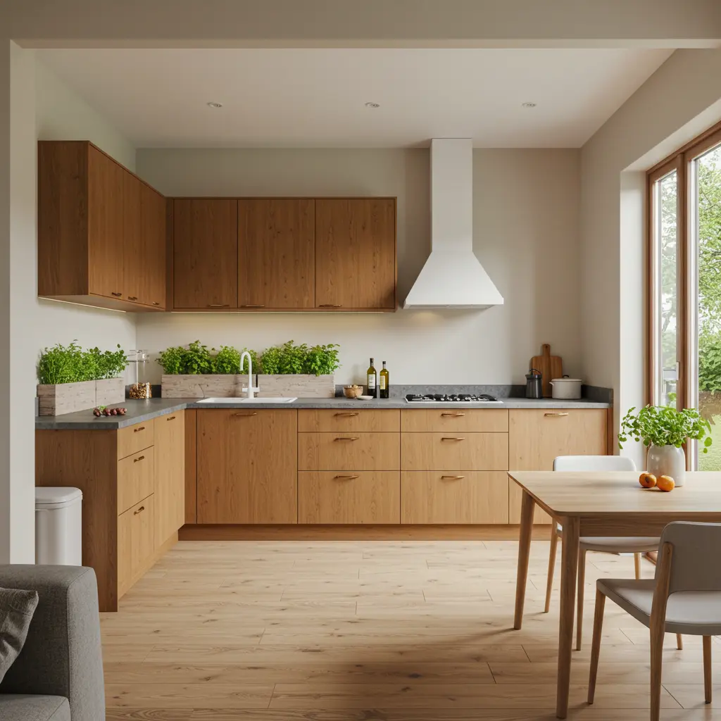 주부를 위한 인테리어가 잘 된 집의 주방 이미지