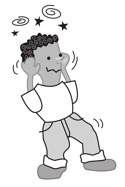 이석증으로 어지럼증을 느끼는 사람의 모습