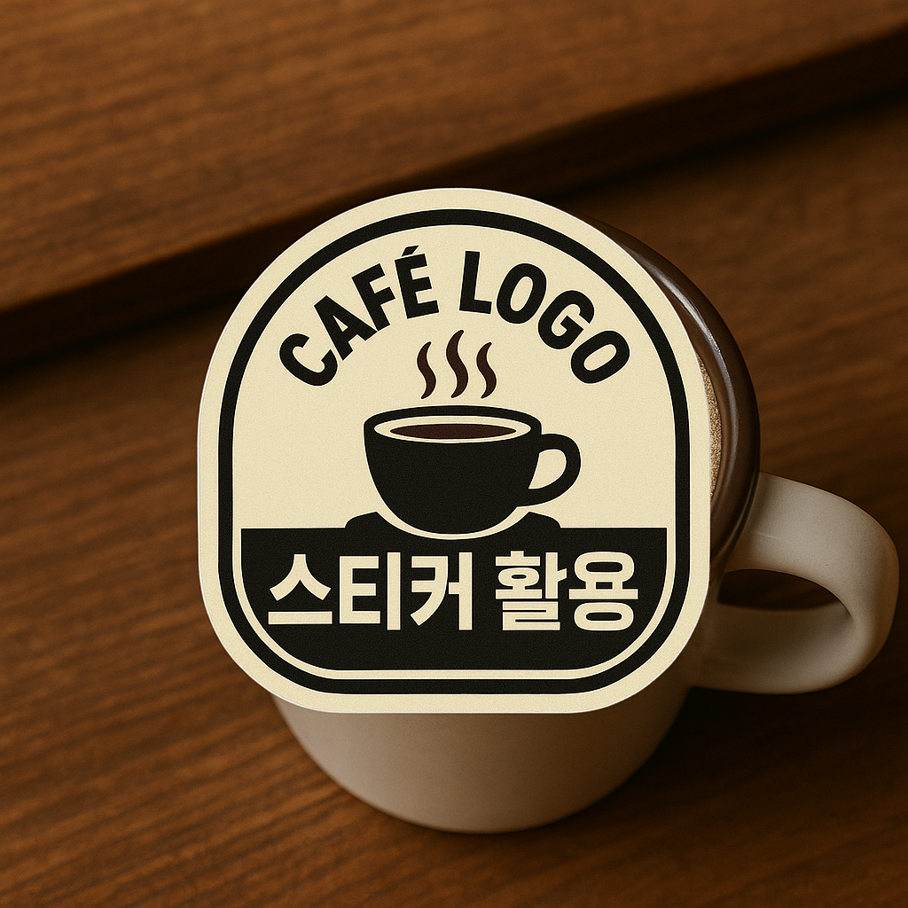 카페 로고 스티커 활용