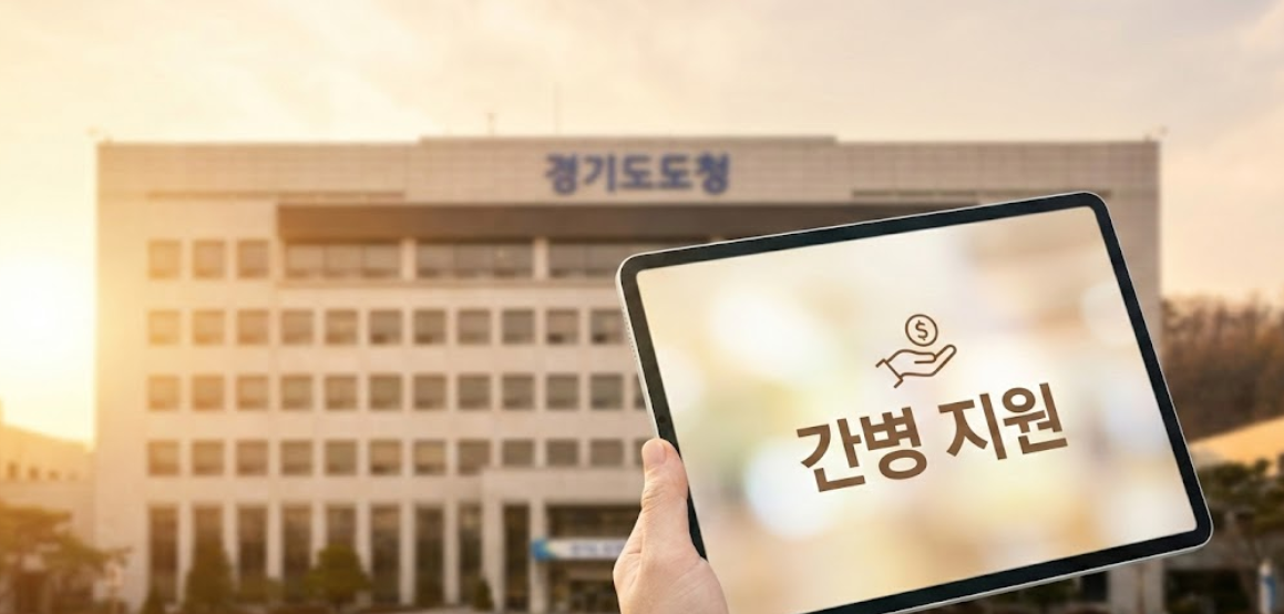 : 경기도청 전경과 따뜻한 간병 서비스