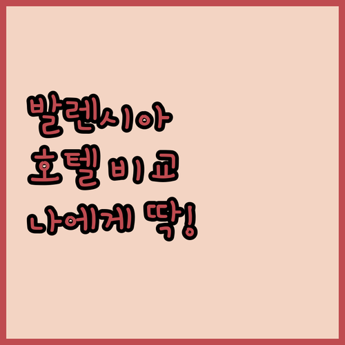 발렌시아 인기 호텔 전격 비교 분석!..