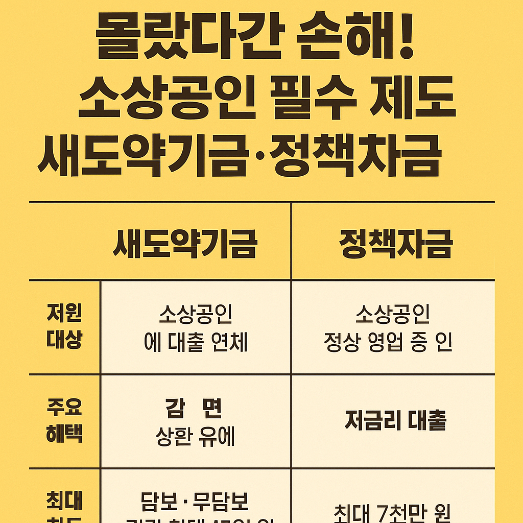 대출형 정책자금 한도 및 금리 안내