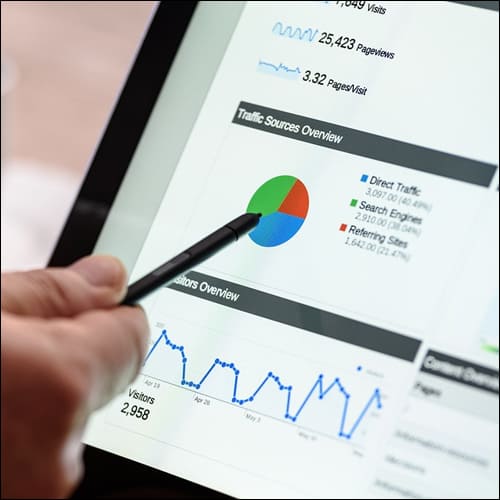 그래프를 분석하고 있는 모습