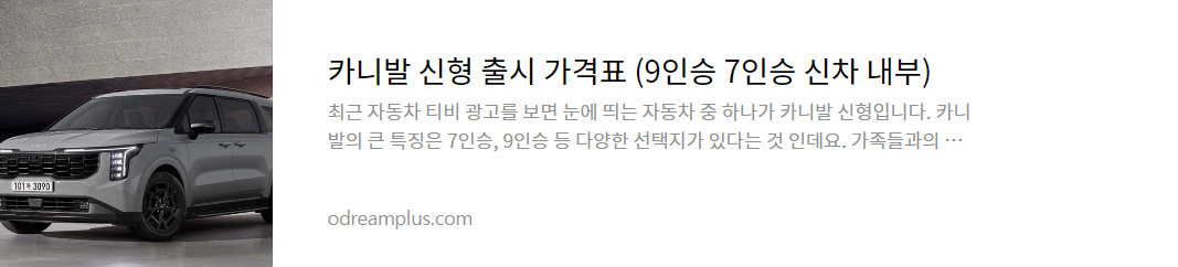 카니발 신형 9인승 내부