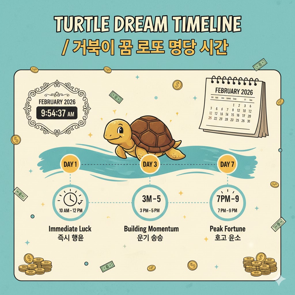 거북이 꿈 후 로또 구매 최적 타이밍 - 3일 이내 구매 추천