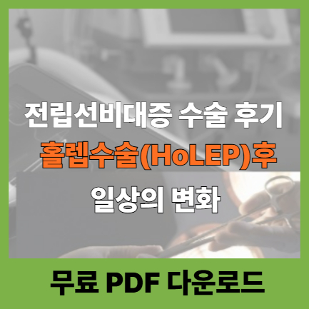 전립선비대증, 수술후기,홀렙수술,무료PDF다운로드