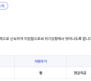 긴급복지 생계지원금