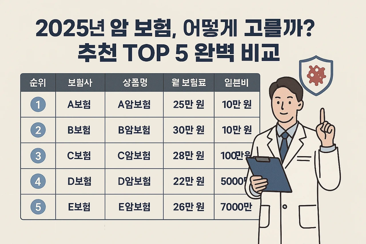 2025년 암 보험, 어떻게 고를까? 추천 TOP 5 완벽 비교