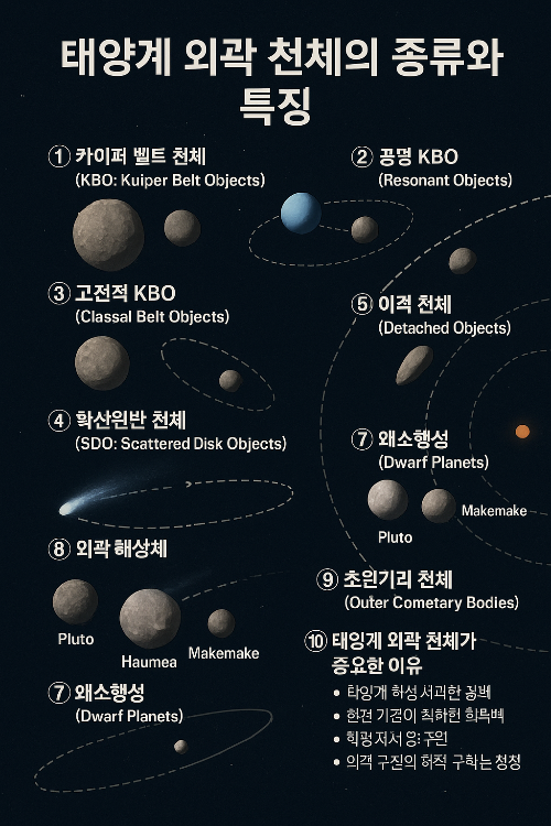 태양계 외곽 천체 요약 사진