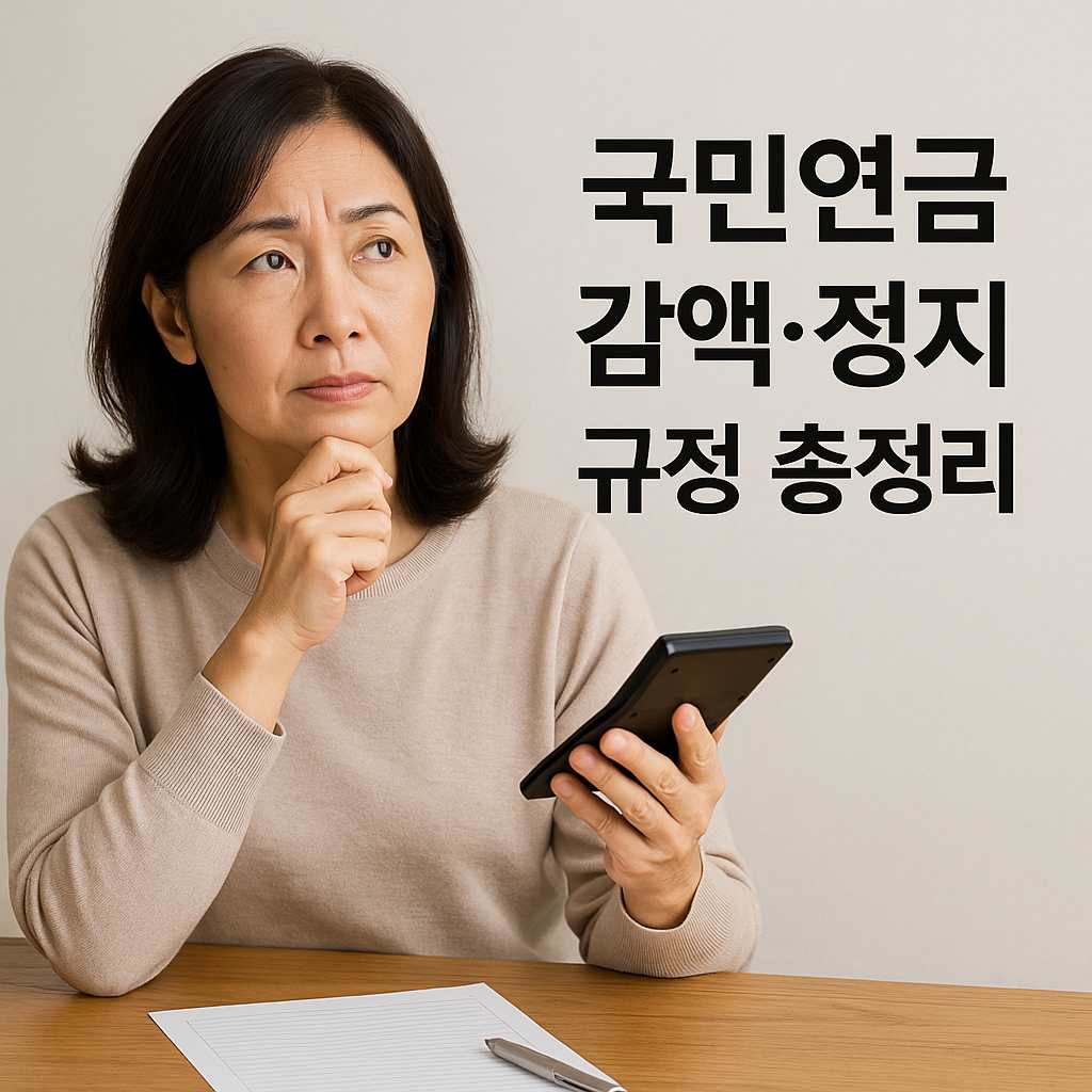 국민연금 감액&middot;정지 규정 총정리 &ndash; 소득 발생 시 내 연금은 어떻게 될까