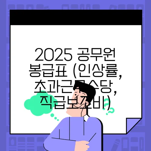 2025 공무원 봉급표 (인상률, 초과근무수당, 직급보조비)