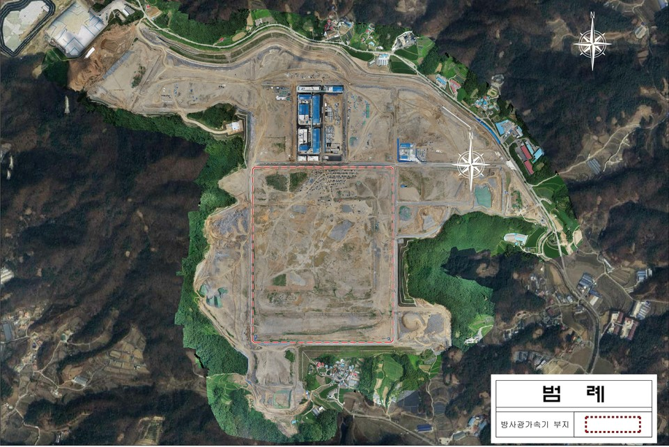 오창 방사광 가속기 부지 위치 및 조성 공사 상황