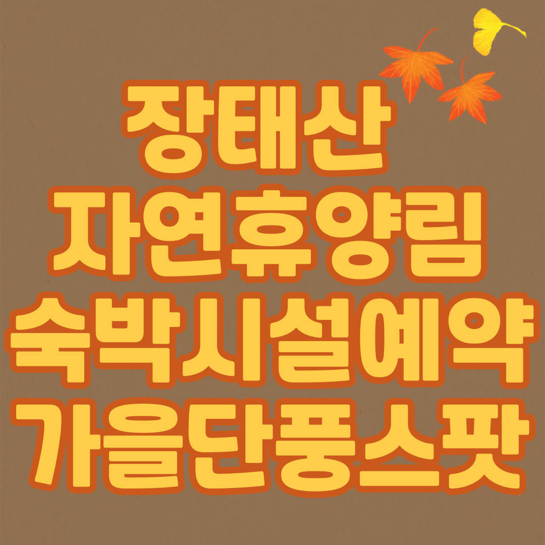 장태산 자연휴양림 숙박시설 예약방법, 가을단풍 스팟, 대전가볼만한 곳
